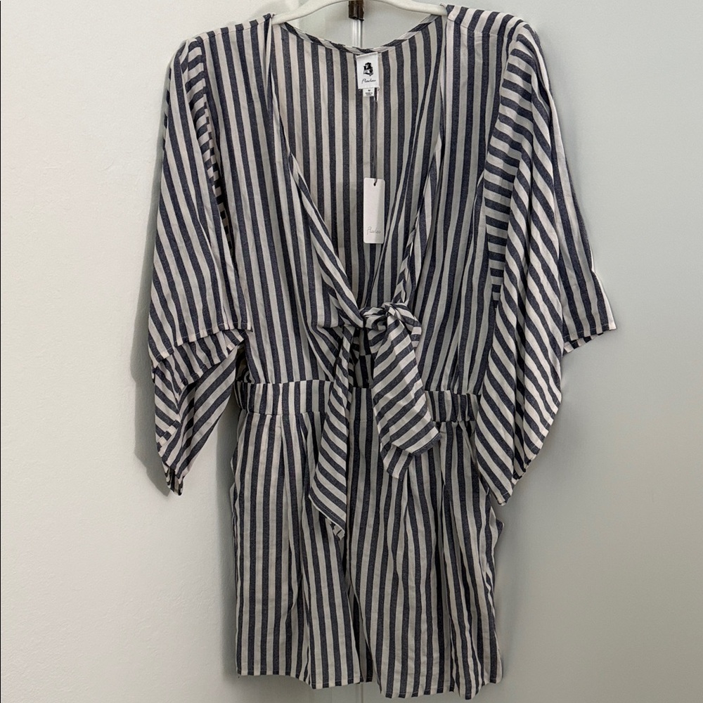 Striped Kimono Sleeve Romper